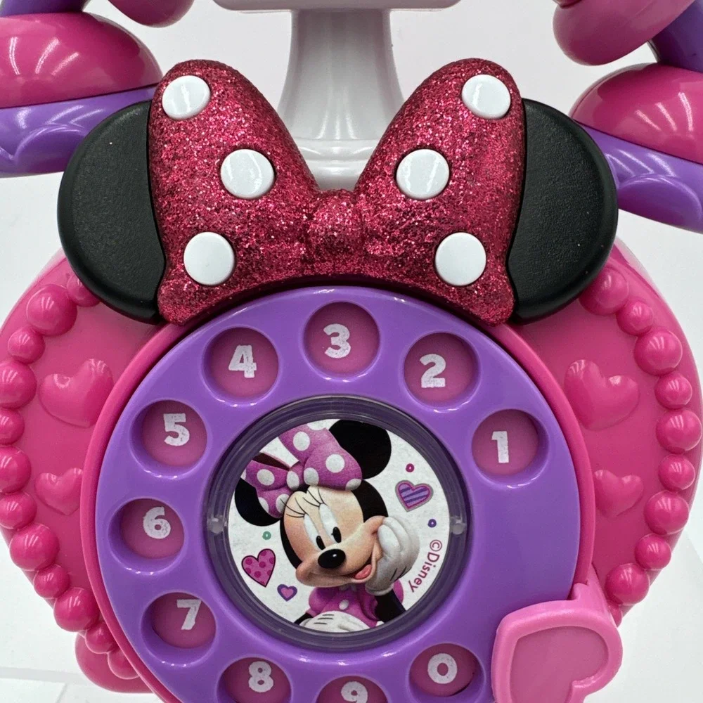 Disney Junior Minnie Mouse Ring Me Rotary Phone Pink Lights &‎ Sounds